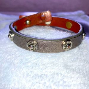 Stella & Dot Metallic Leather Bracelet